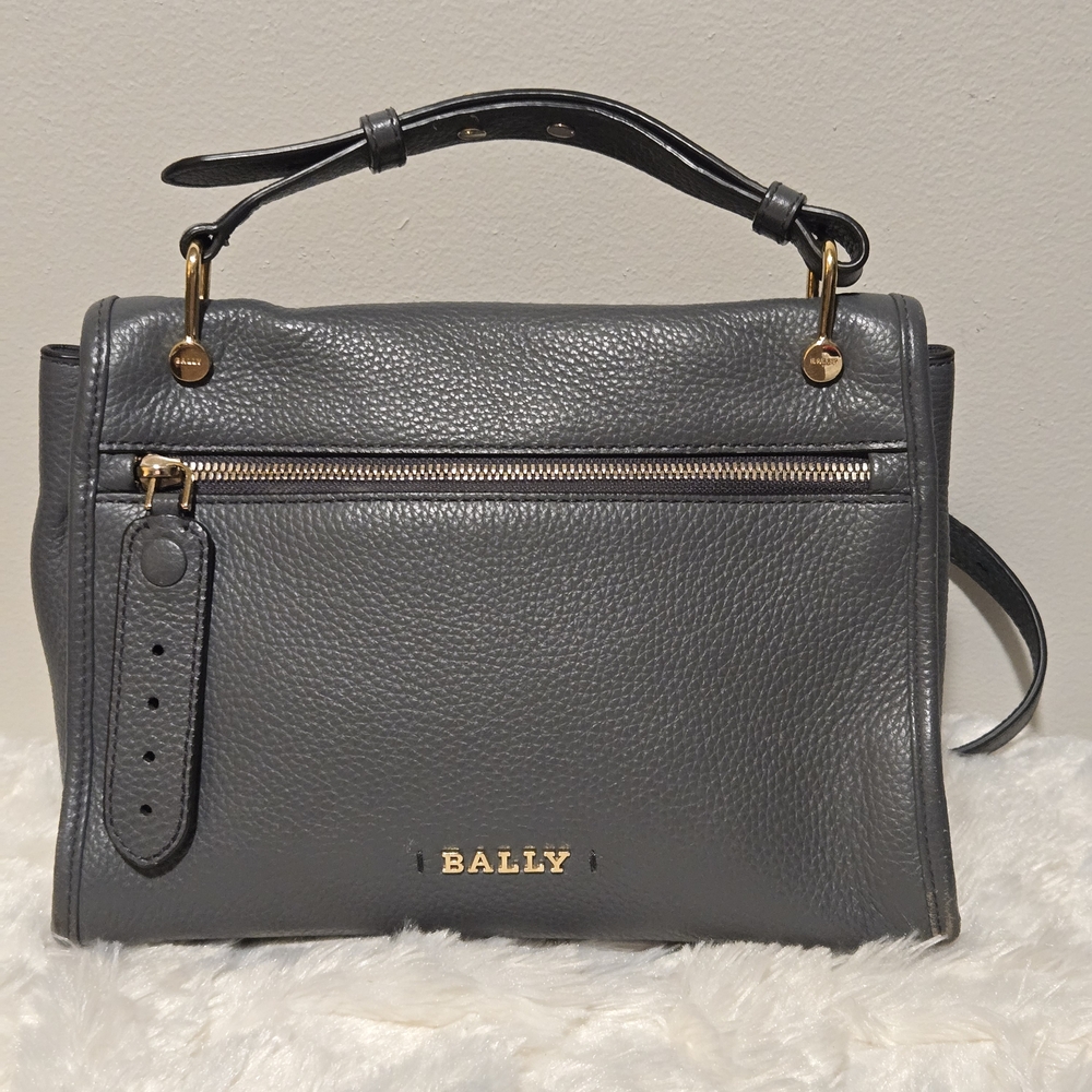 Bally Bianne Gray Leather Convertible Satchel Backpack & COA